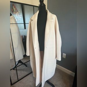 H&M cream wool trench coat